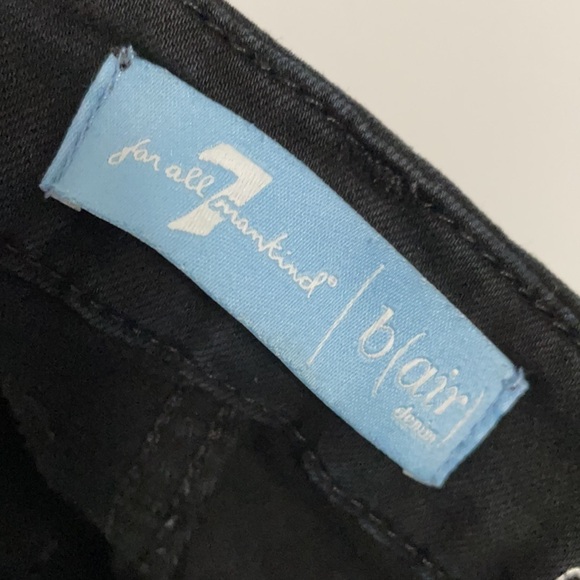 7 For All Mankind B(Air) Ankle Skinny Black Jeans - Picture 8 of 11